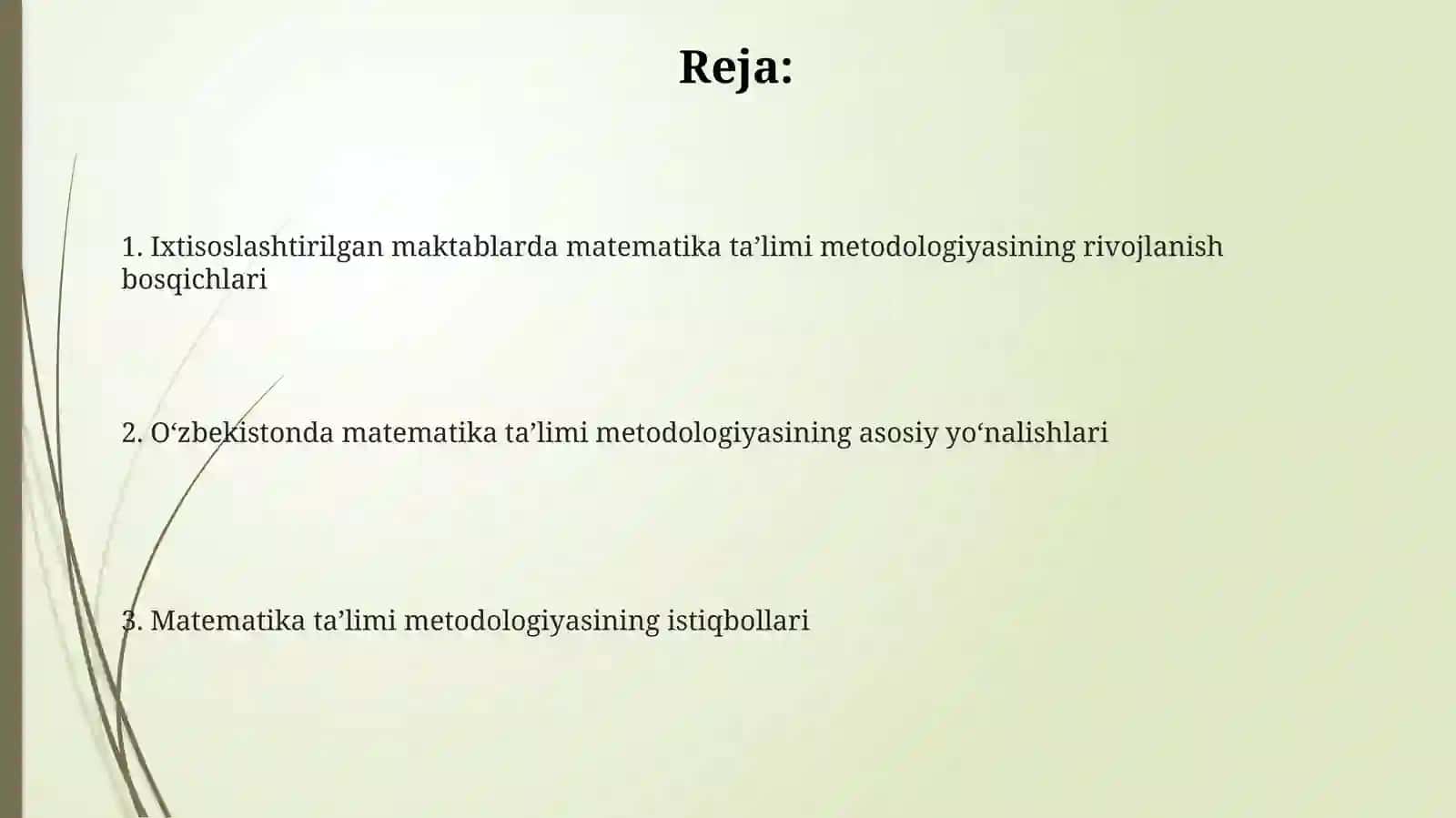 Ixtisoslashtirilgan maktablarda matematika o'qitish metodikasi 2