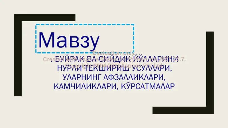 Буйрак ва сийдик йулларини нур билан текшириш усуллари 2