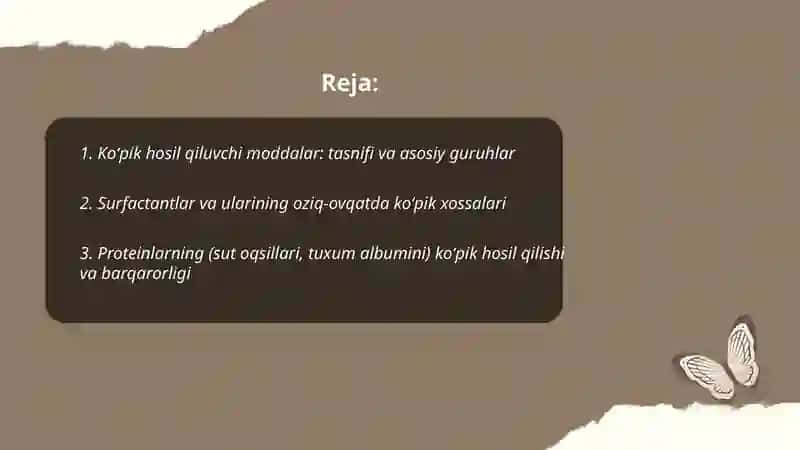 Koʻpik hosil qiluvchi moddalar 2