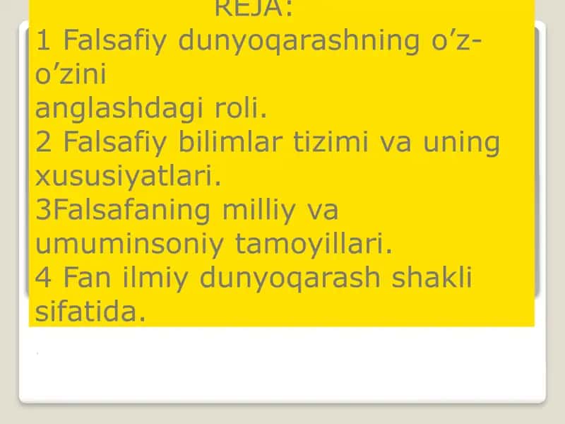 Falsafa fanidan tayyorlagan mustaqil ish 2