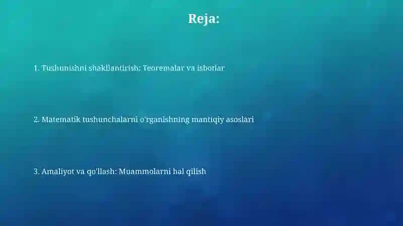 Matematik tushunchalarni o'rganishda mantiqiy yondashuv 2