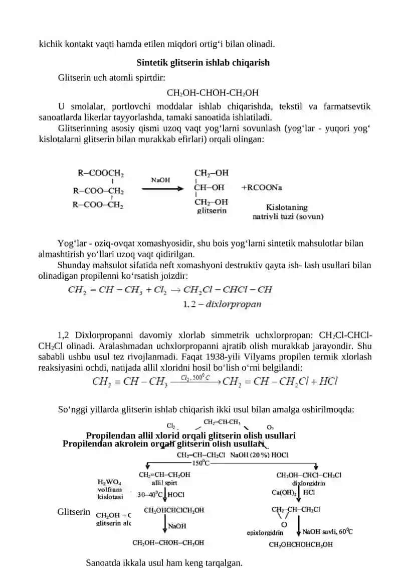 Etilenglukol olish usullari 2