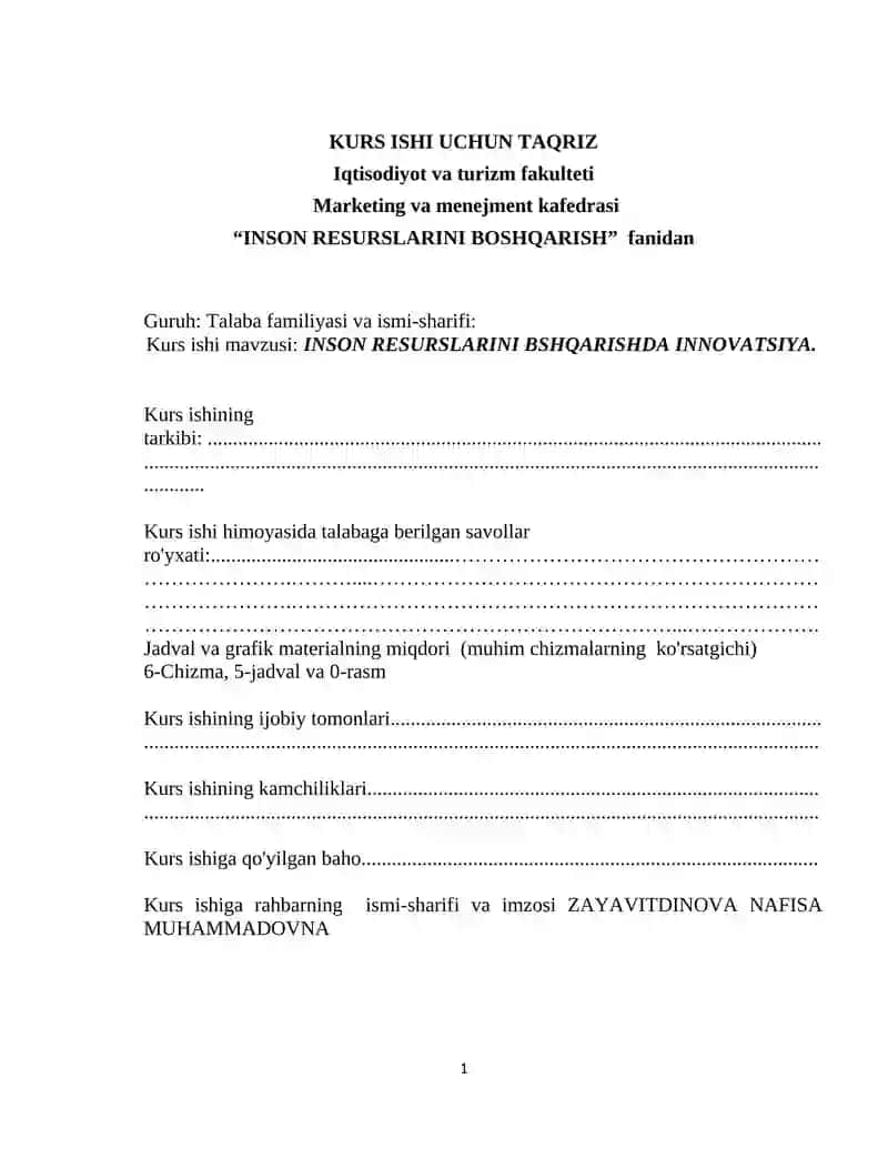 Inson resurslarini boshqarishda innovatsiya 2