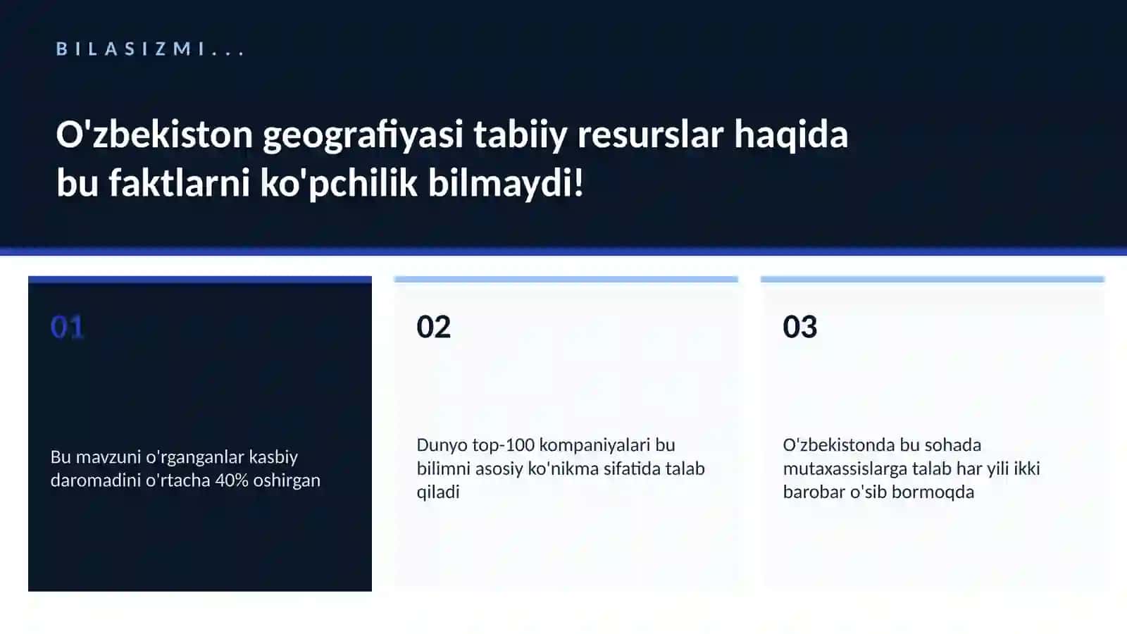 GEOGRAFIYA VA EKOLOGIYA O'zbekiston geografiyasi tabiiy resurslar 2