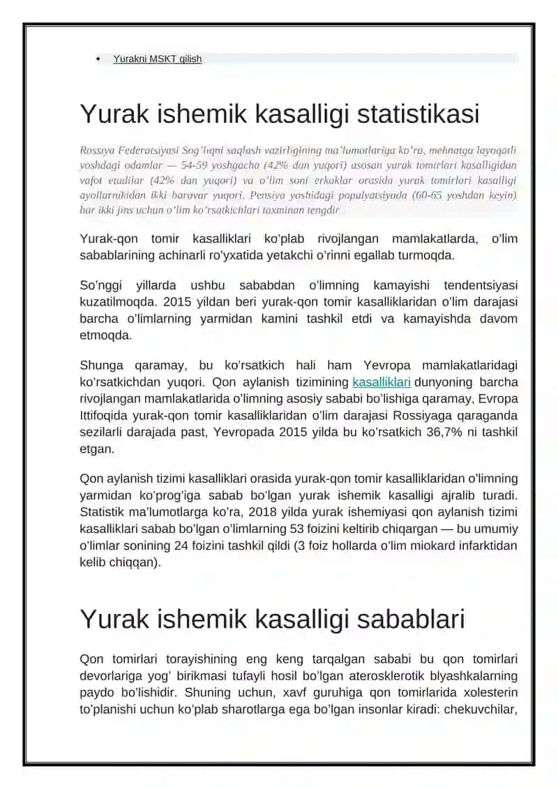 Yurak ishemiyasi 2