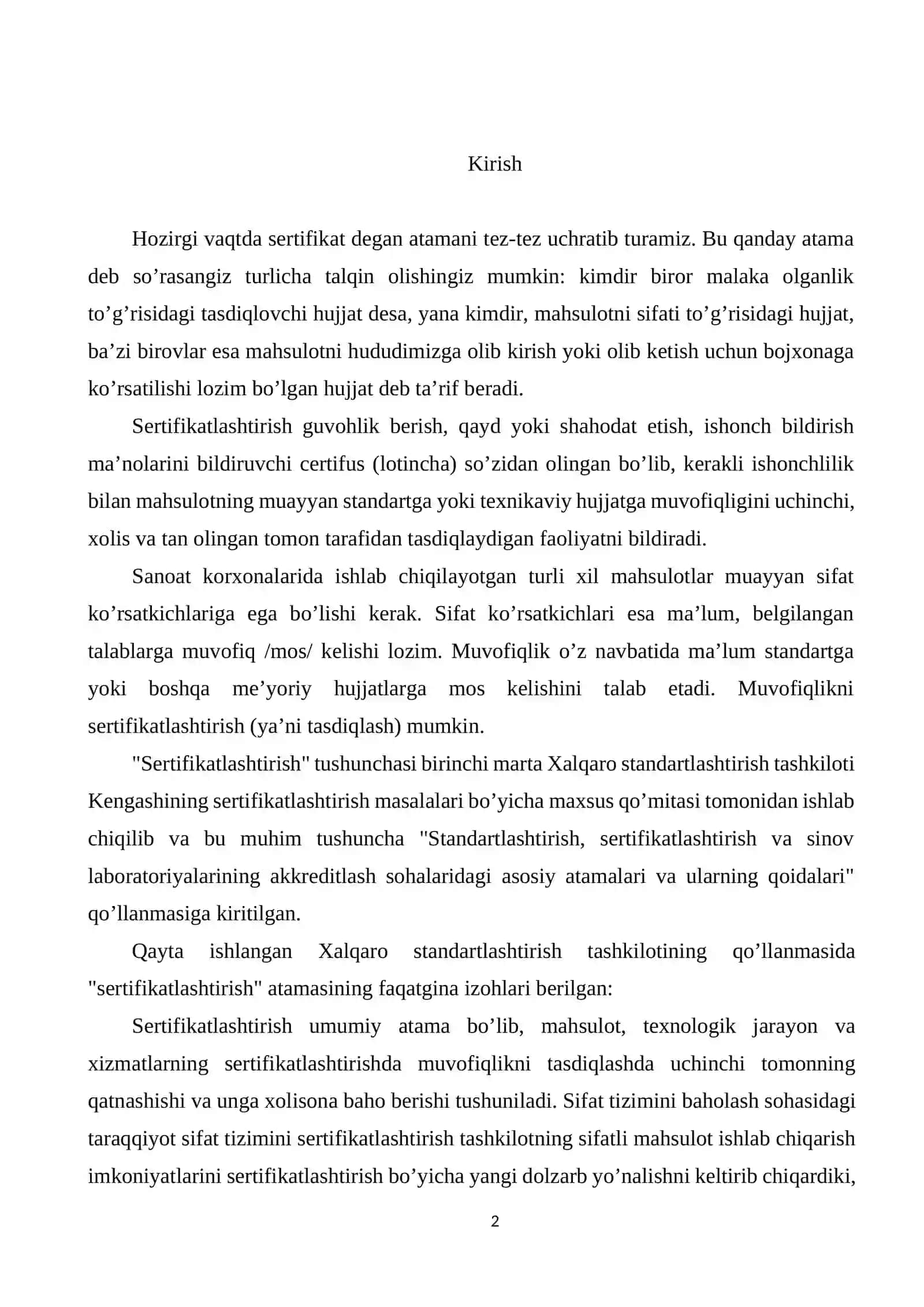 Ko’tarish moslama (domkrat) mahsulotlarini sertifikatlashtirish tartibini ishlab chiqish 2
