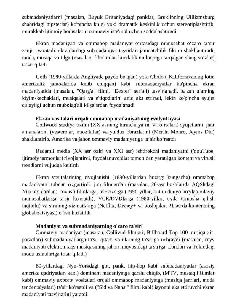 Madaniyat Umumiy qarashlar va urf-odatlarni o'z ichiga oladi 2