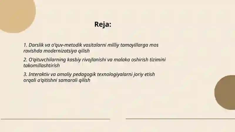 Milliy tarbiya fanini oʻqitish amaliyotini takomillashtirish yoʻllari 2