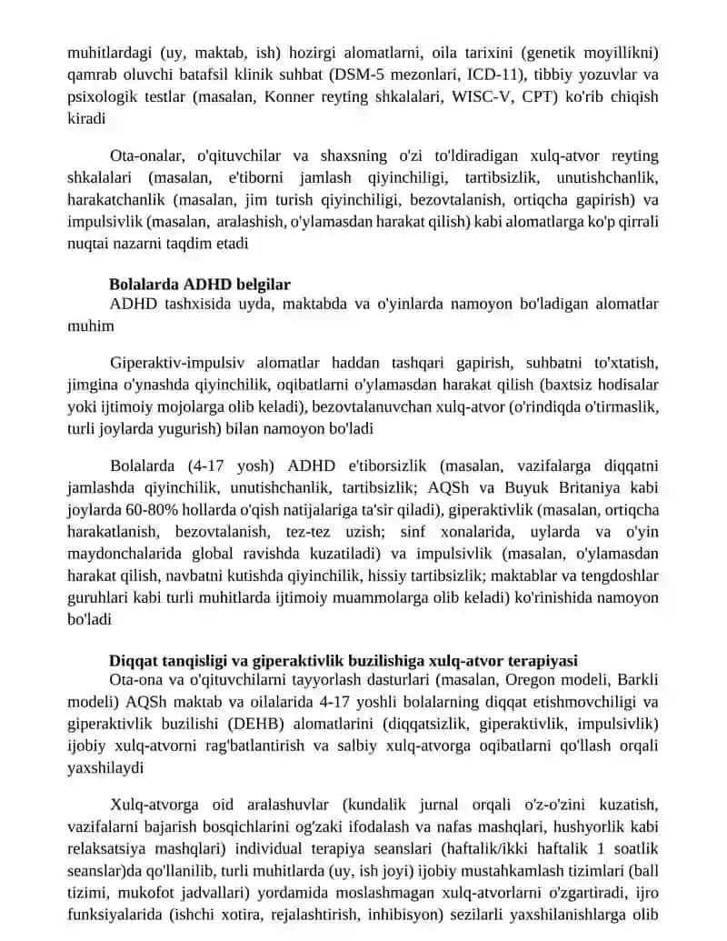 Diqqat tanqisligi va giperaktivlik buzilishi (DTGB) 2