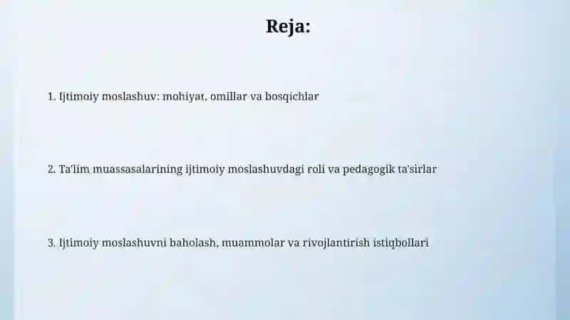 Ijtimoiy moslashuv 2