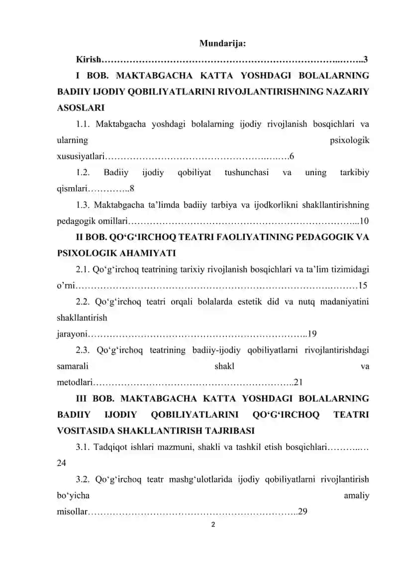 Maktabgacha katta yoshdagi bolalarning badiiy ijodiy qobiliyatlarini qoʻgʻirchoq teatri vositasida shakllantirish mazmuni 2