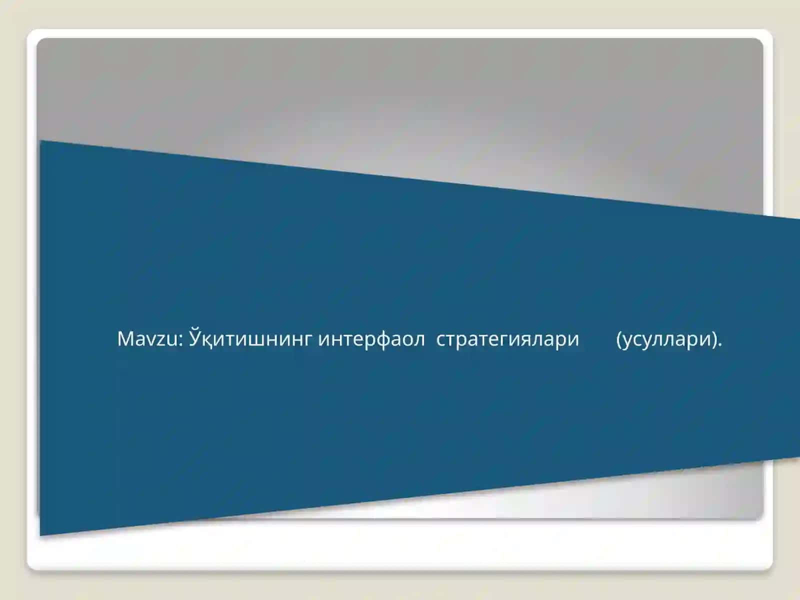 Pedagogika nazariyasi va amaliyoti fanidan ta'yinlangan tadqiqot 2