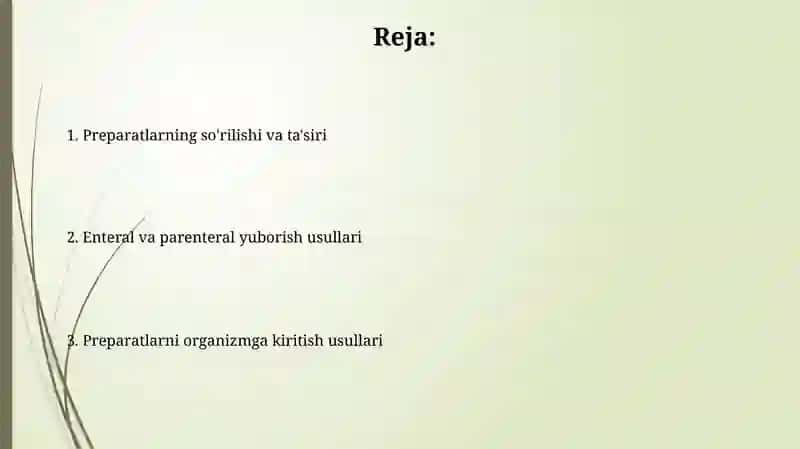 Dori darmonlarni organizmga kiritish usullari 2