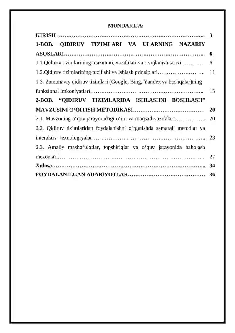,,Qidiruv tizimlarida ishlashni boshlash. Qidiruv tizimlari"  mavzusini o'qitish metodikasi 2