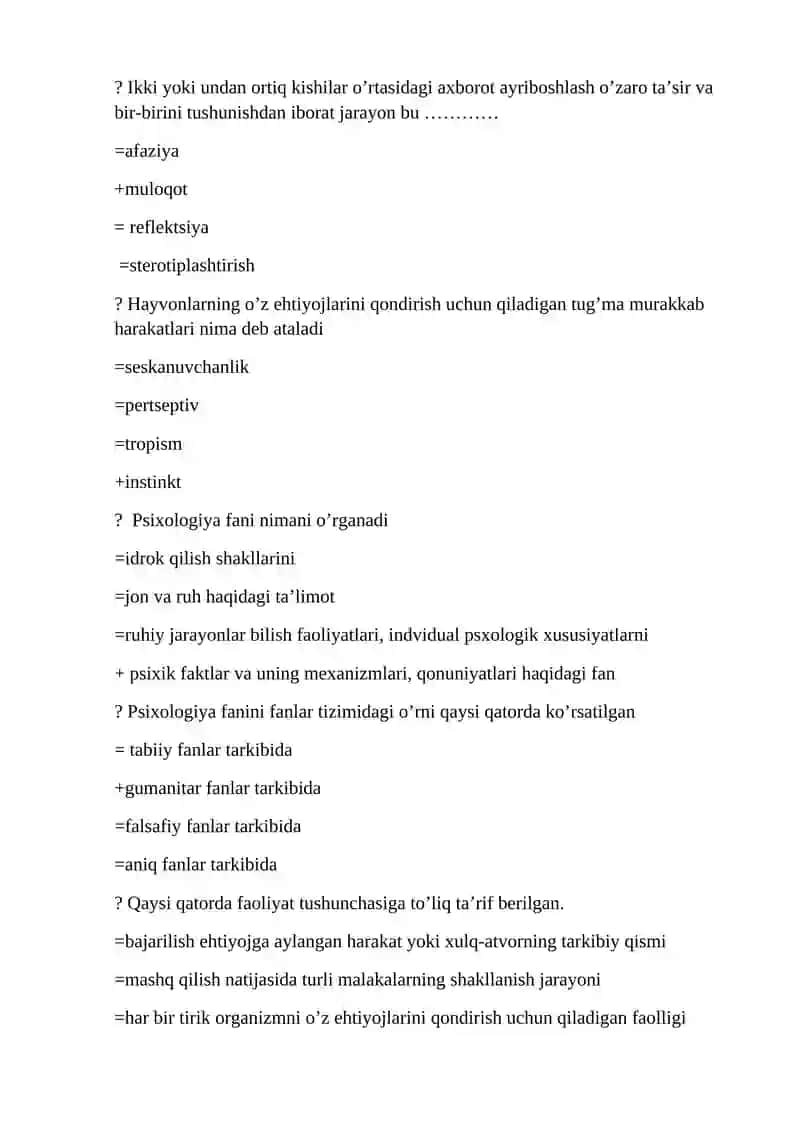 Psixologiya fanining asosiy tushunchalari 2