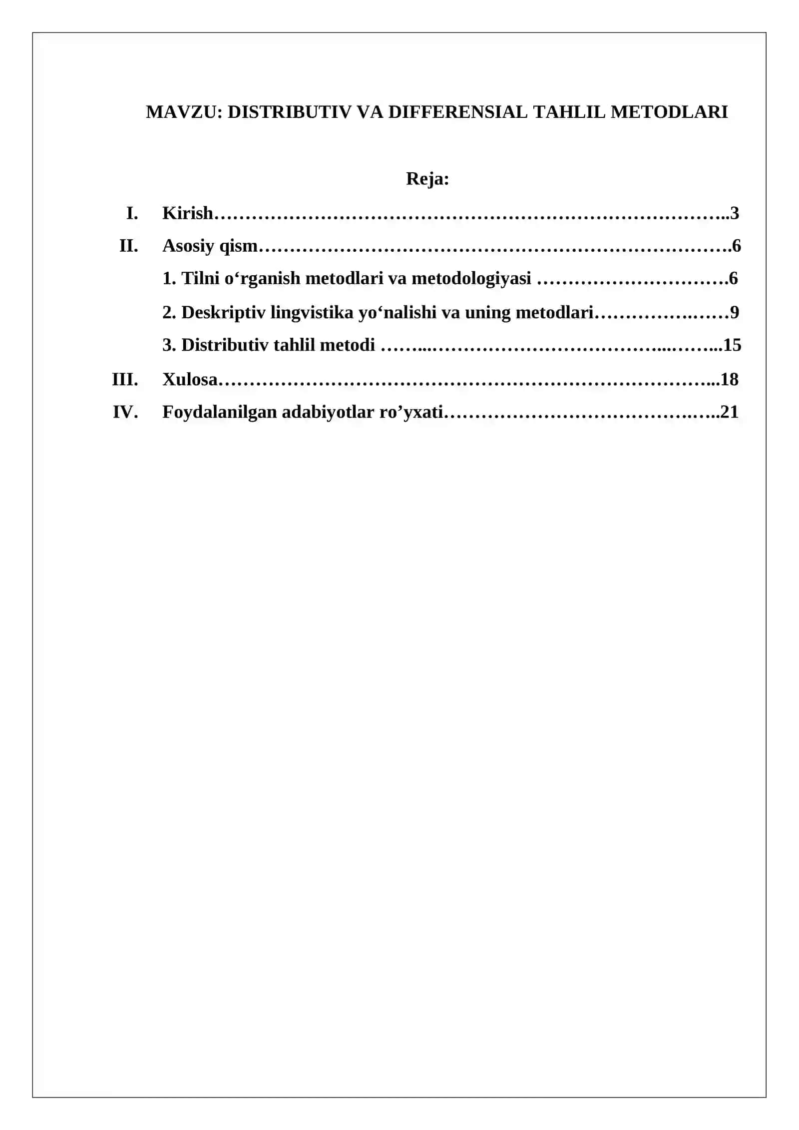 REFERAT Distributiv va differensial tahlil metodlari 2