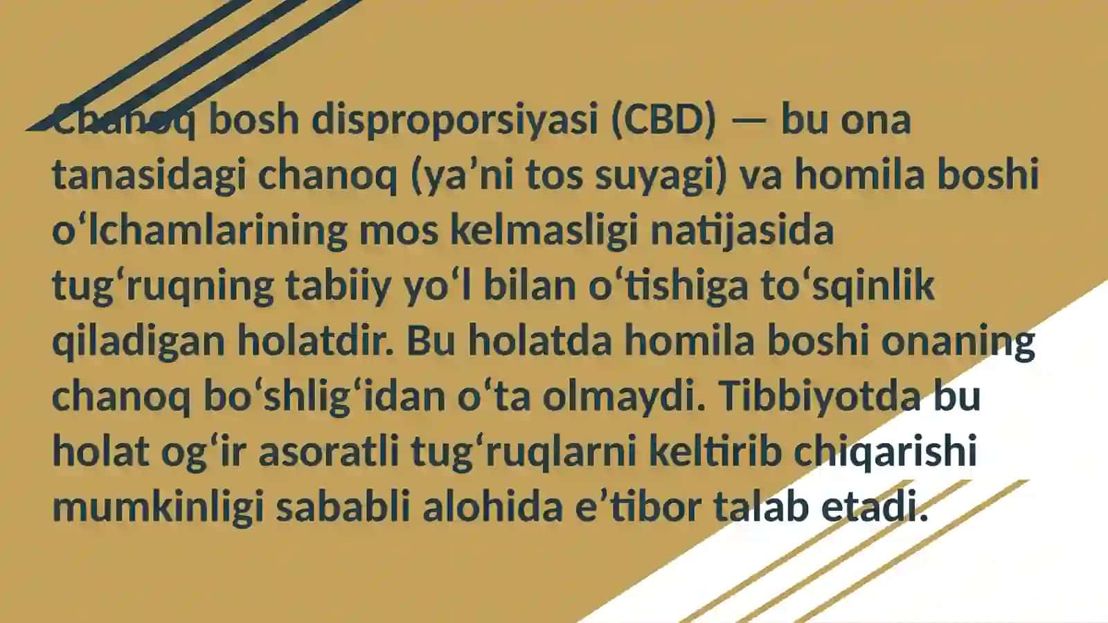 Chanoq bosh disproporsiyasi (CBD) 2