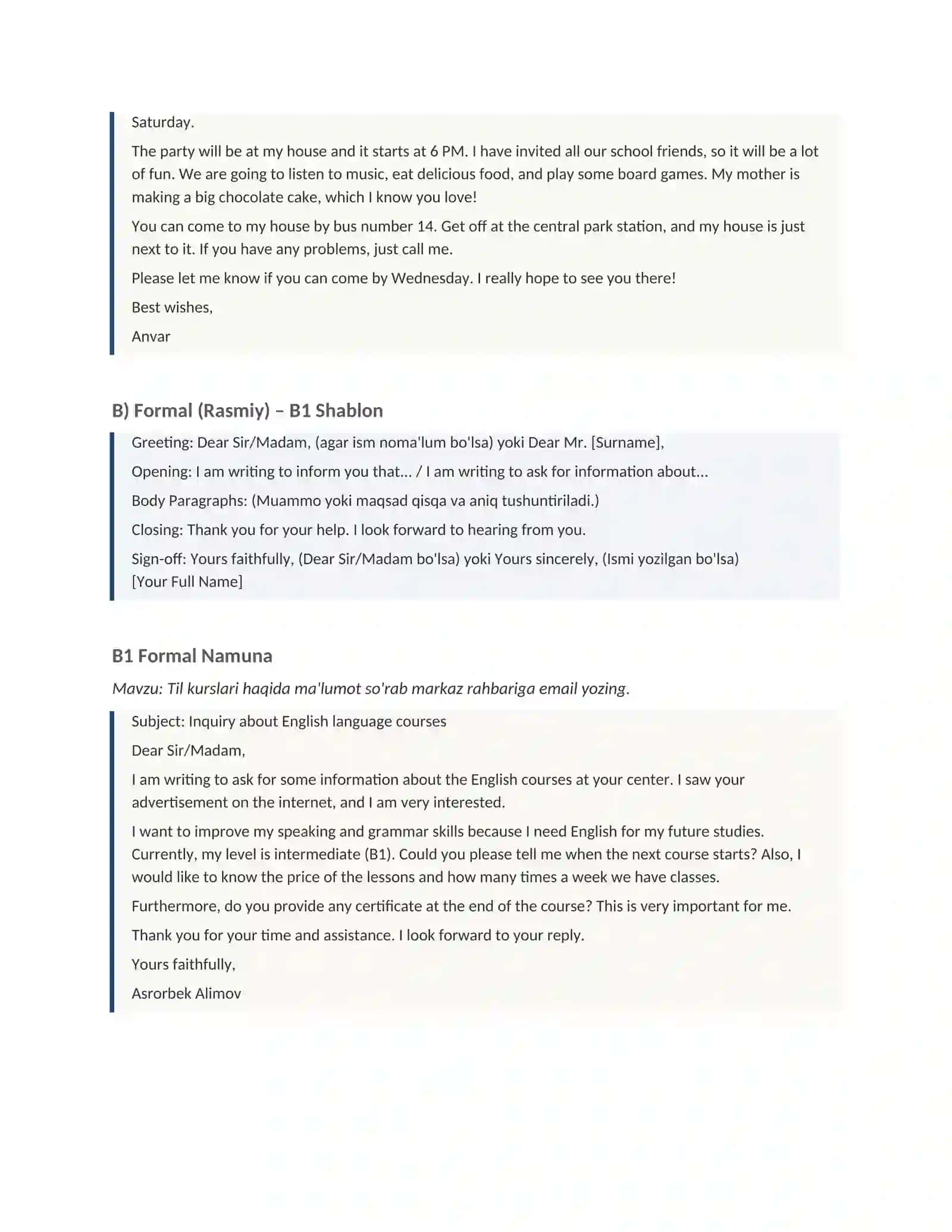 EMAIL SHABLONLARI VA NAMUNALARI 2