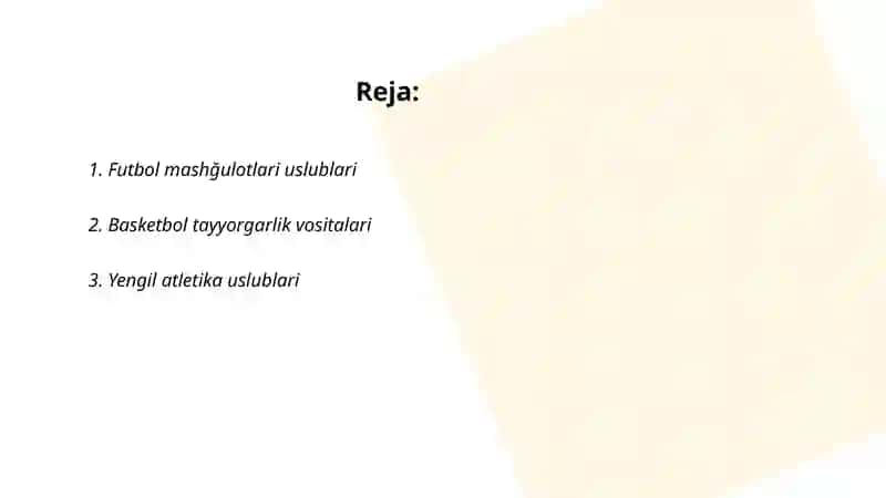Sport mashğulotlaring vositalari va uslublari 2