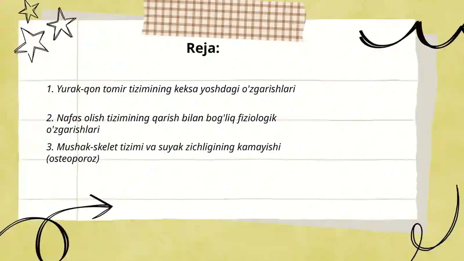 Keksa organizmning fiziologik xususiyatlari 2