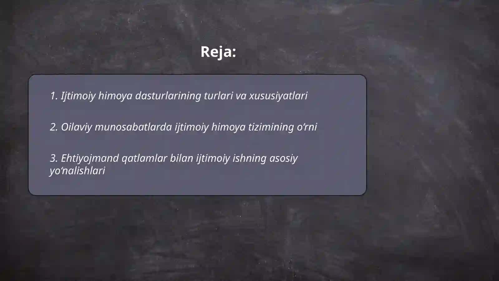 Ijtimoiy himoya dasturlari,oilaviy munosabatlarda ijtimoiy himoya tizimi, ehtiyojmand qatlam bilan ijtimoiy ish 2
