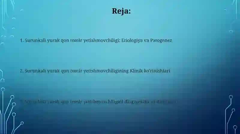 Mutloq toj tomir yetishmovchiligi patofiziologiyasi 2
