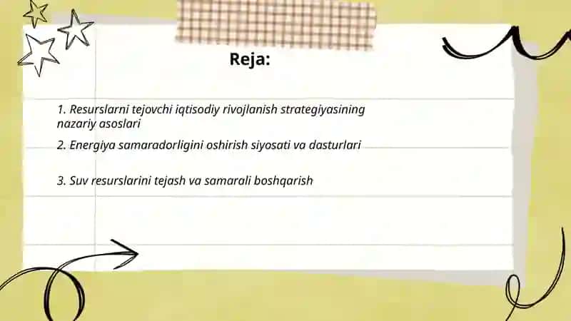 Resurslarni tejovchi iqtisodiy rivojlanish strategiyasi 2