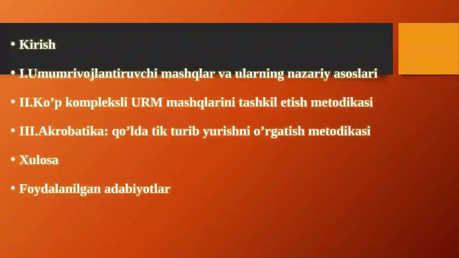 Umumrivojlantiruvchi mashqlar 2