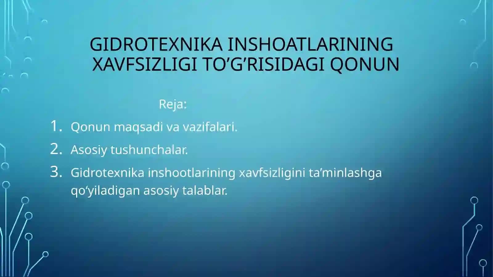 Gidrotexnik inshootlarining xavfsizligi to’g’risidagi qonun 2
