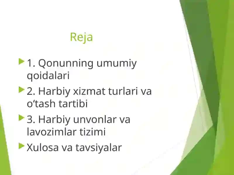 "Umumiy harbiy majburiyat va harbiy xizmat to'g'risidagi qonun" 2
