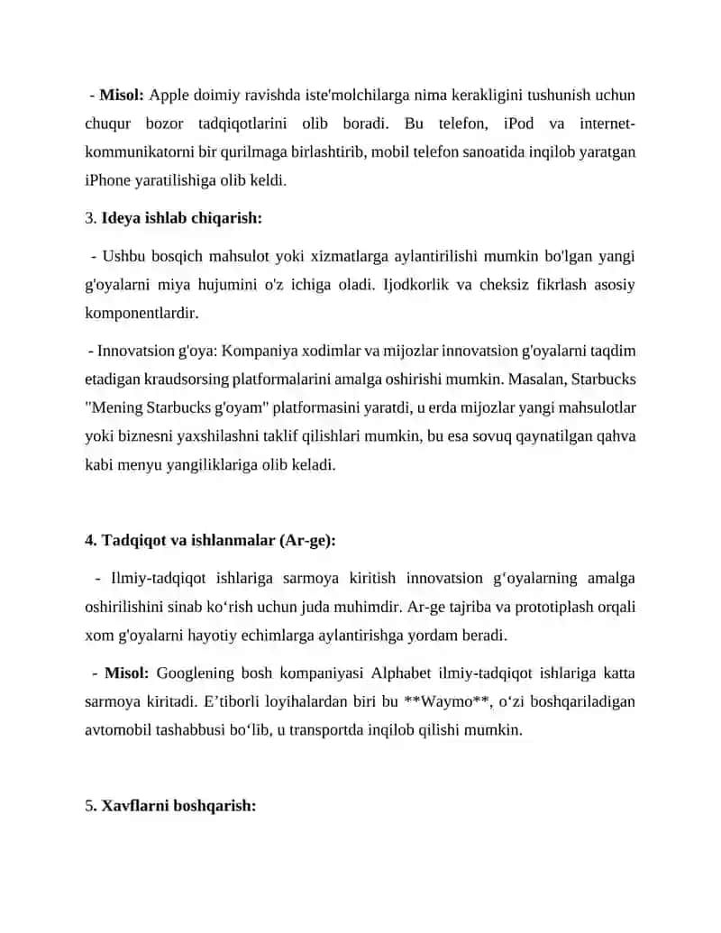 Innovatsion rivojlanish strategiyasi 2