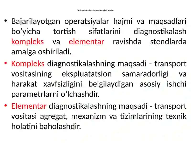 Tortish Sifatlarini Diagnostika Qilish Teknik Vositalari 2
