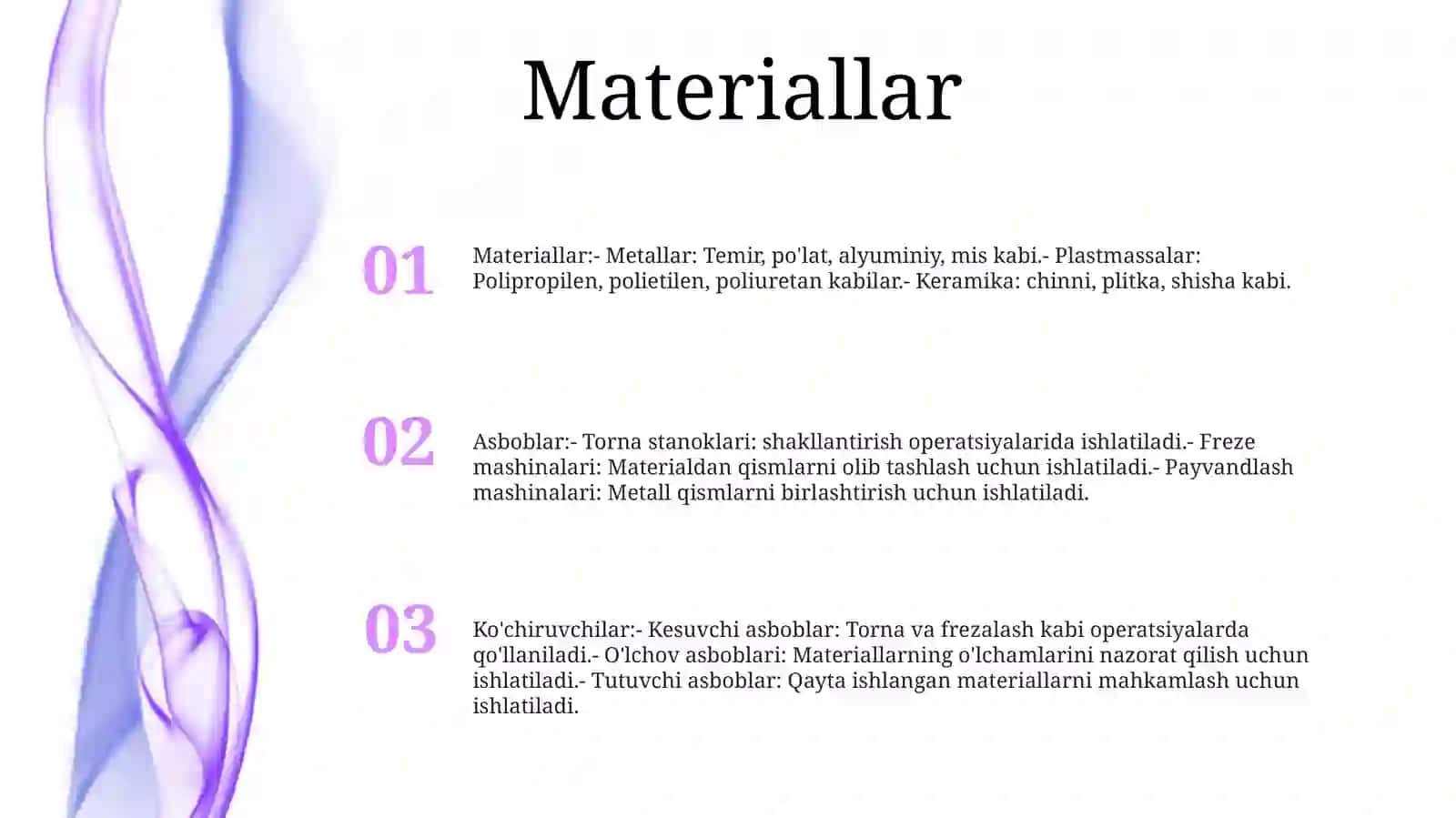 OʻRtalik Birikmalarni Bajarishda Ishlatiladigan Materiallar Asboblar Va Moslamalar Tavsifi 2
