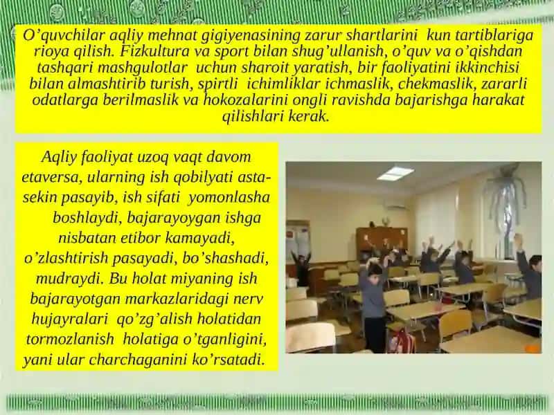 Mehnat ta’lim gigienasi 2