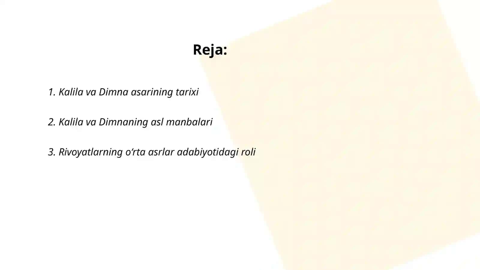 " Kalila va Dimna" rivoyatlari 2