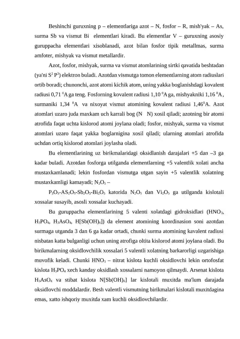 V GURUXNING P – ELEMENTLARI 2
