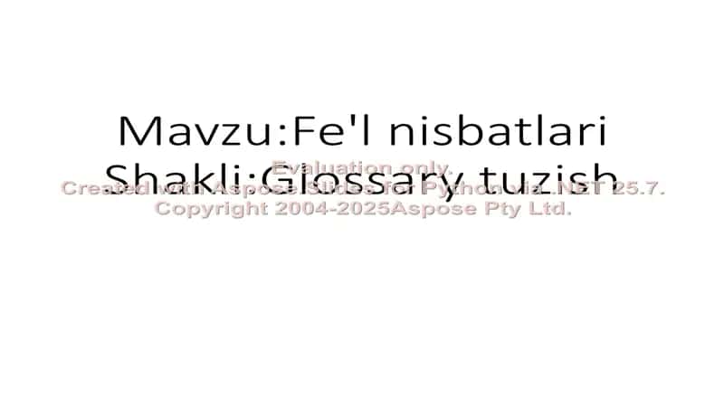 Fe'l nisbatlari 2