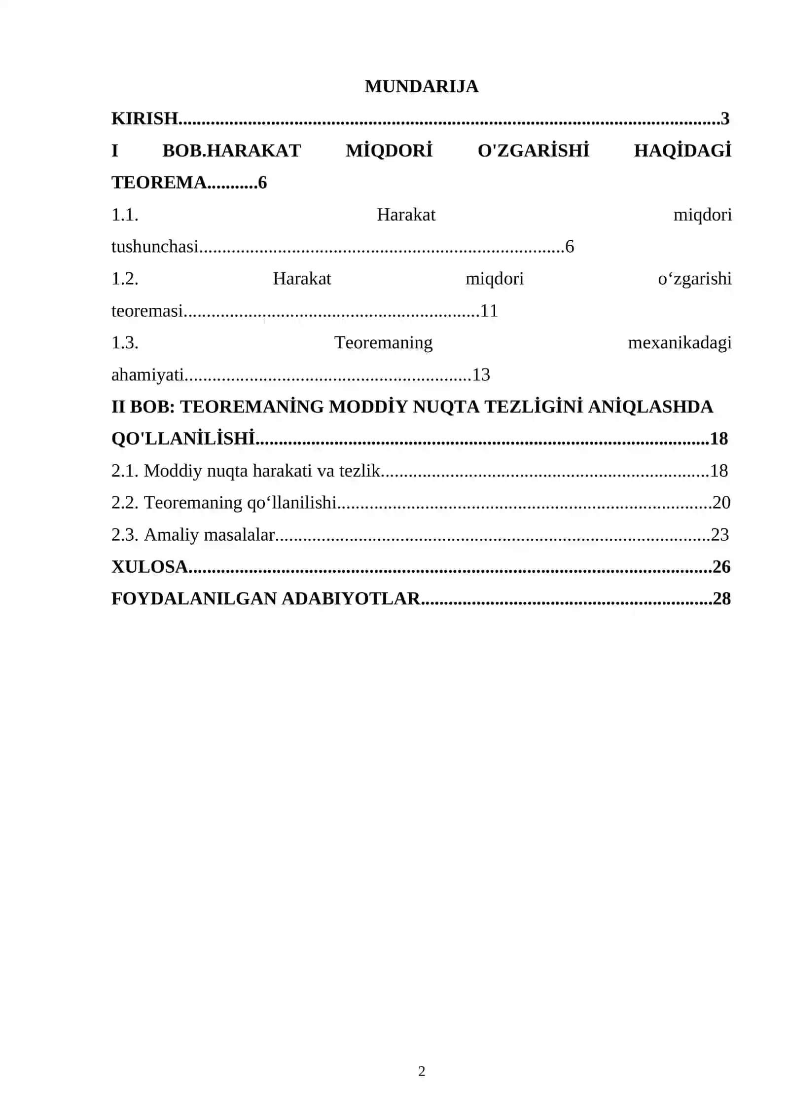 Teoremalar va ularning amaliy qo'llanilishi 2