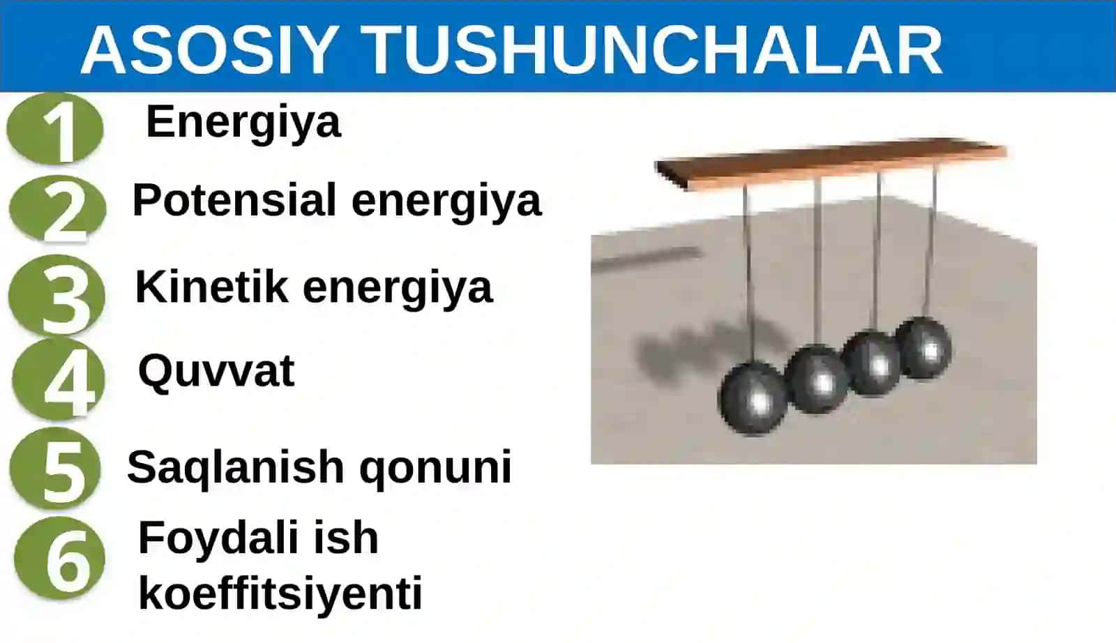 TABIATDA ENERGIYANING SAQLANISHI. FOYDALI ISH KOEFFITSIYENTI 2
