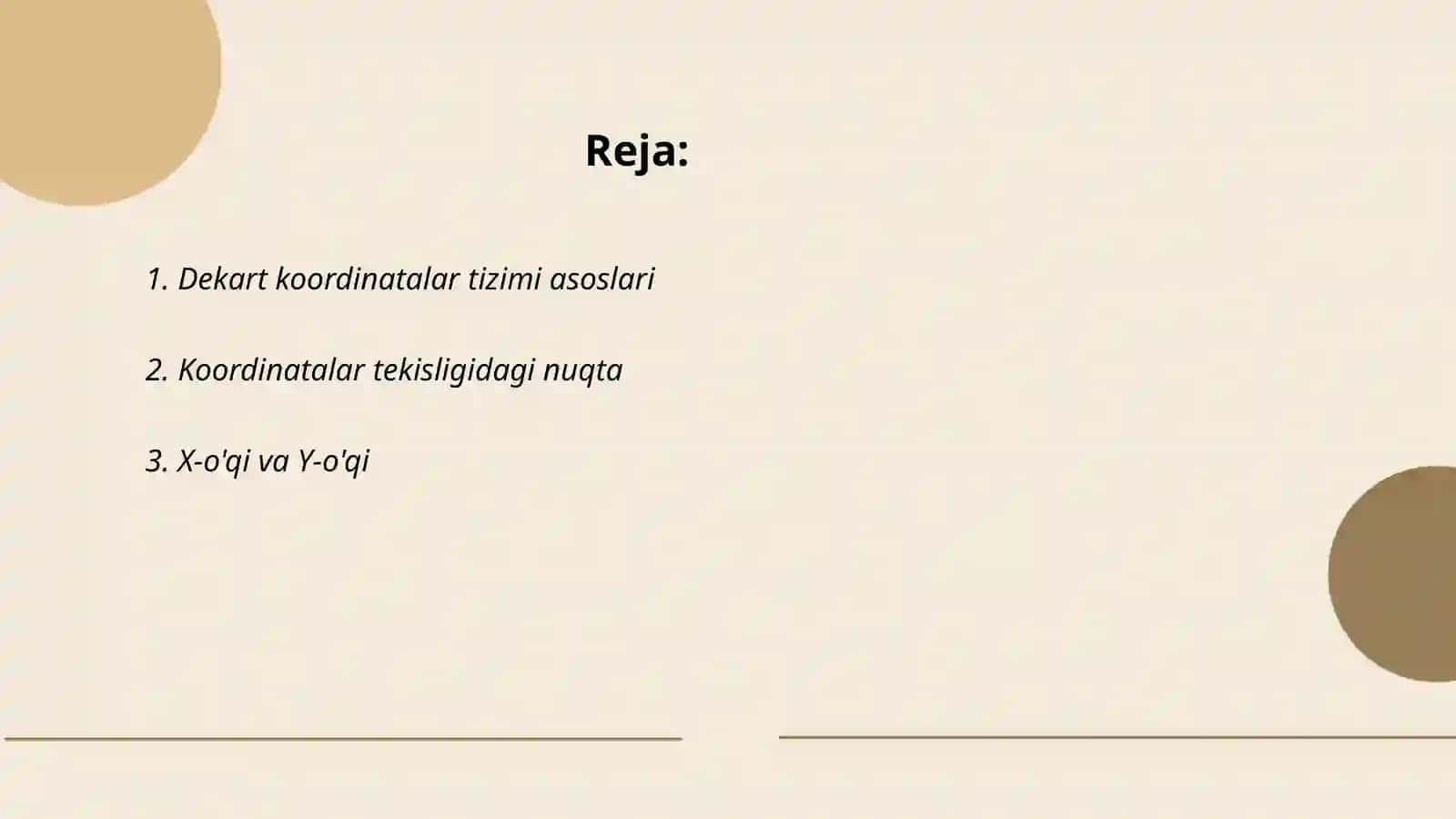 Dekart koordinatalar sistemasi 2