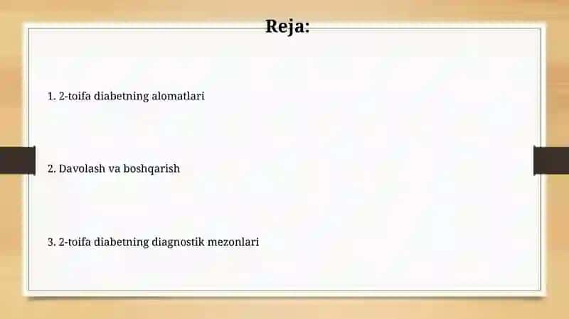 Qandli diabet simptomologiyasi, diagnostik kriteriyalar 2