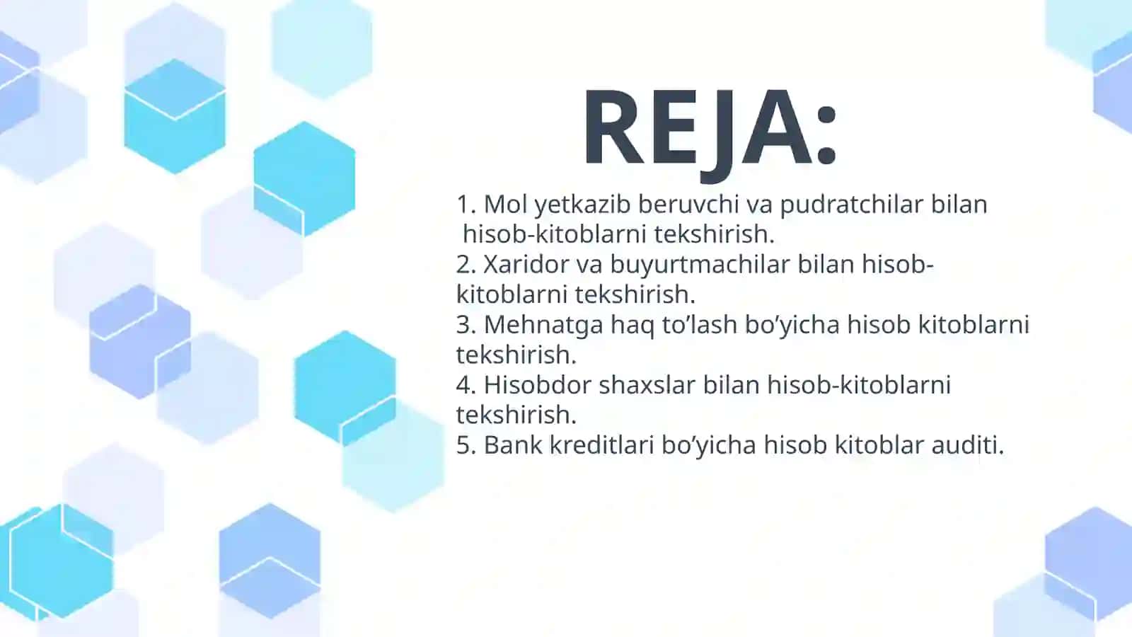 Audit: MAJBURIYATLAR AUDITINING XUSUSIYATLARI 2