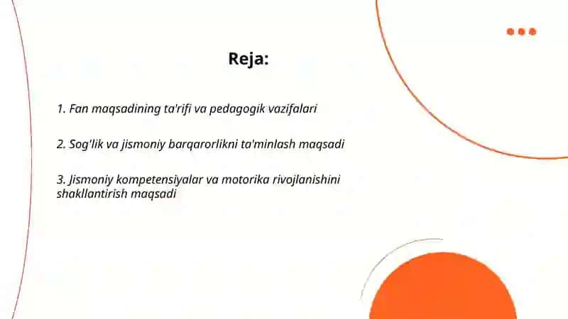 Jismoniy madaniyat nazariyasi va metodikasi fanining maqsadi 2