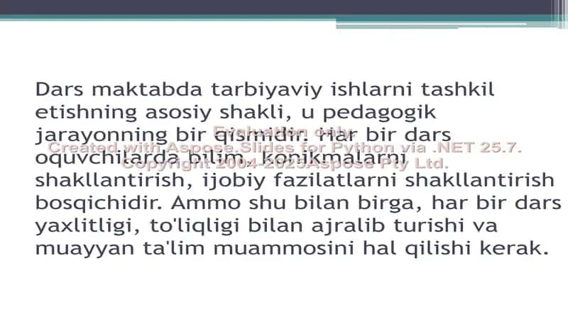 dars taʼlimini tashkil etish 2