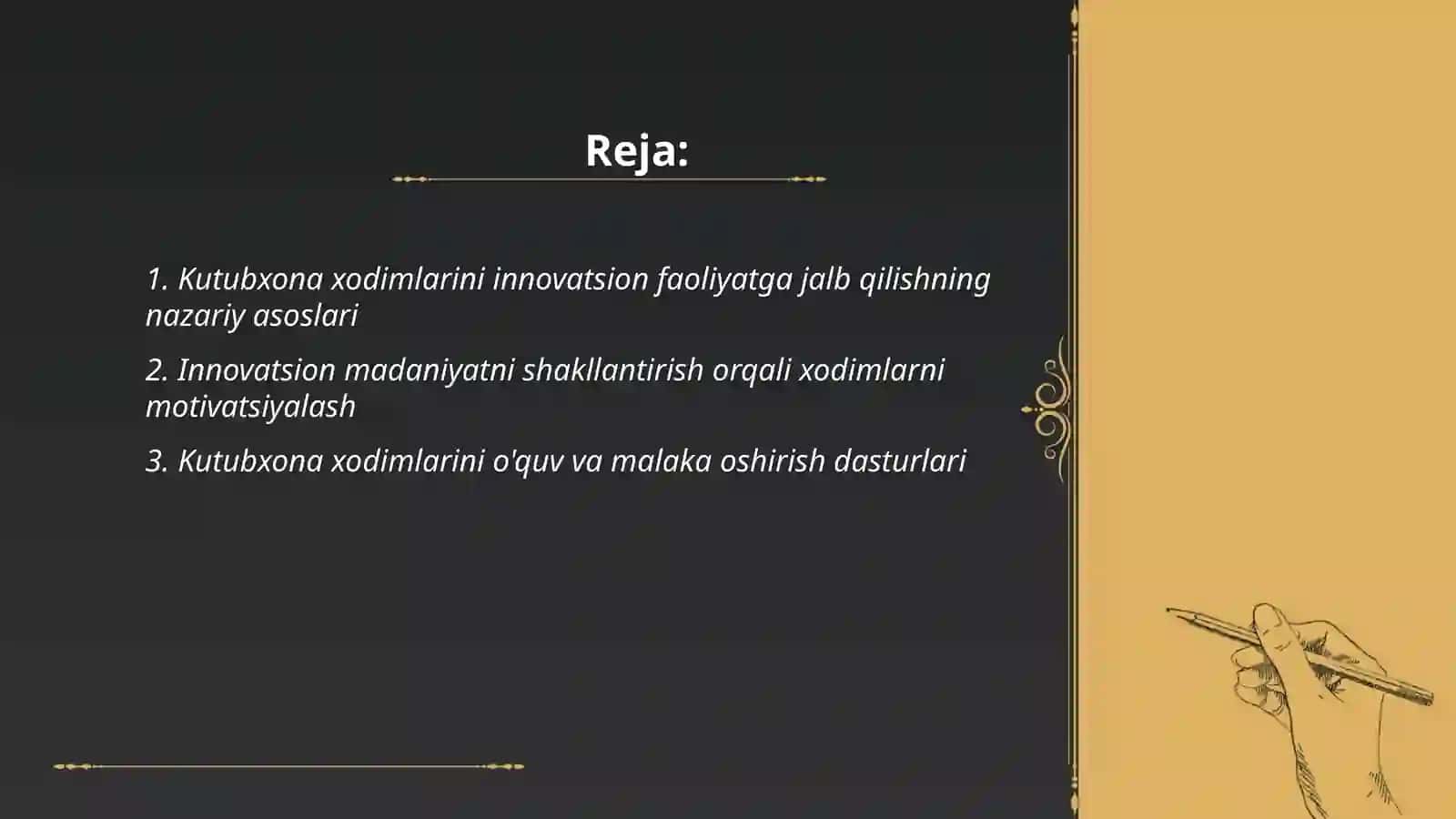 Kutubxona innavatsion faoliyati fani 2