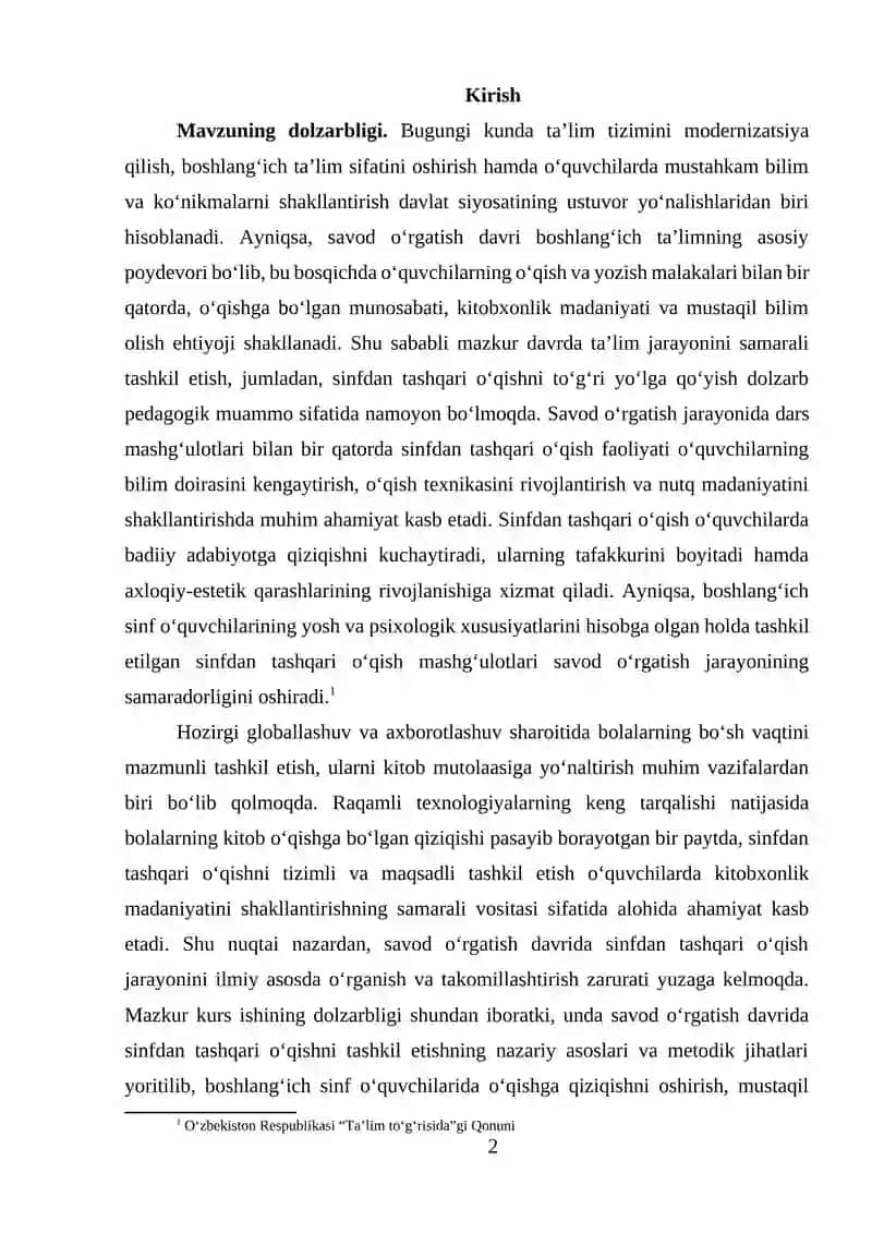 Savod o'rgatish davrida sinfdan tashqari o'qishni tashkil etish 2