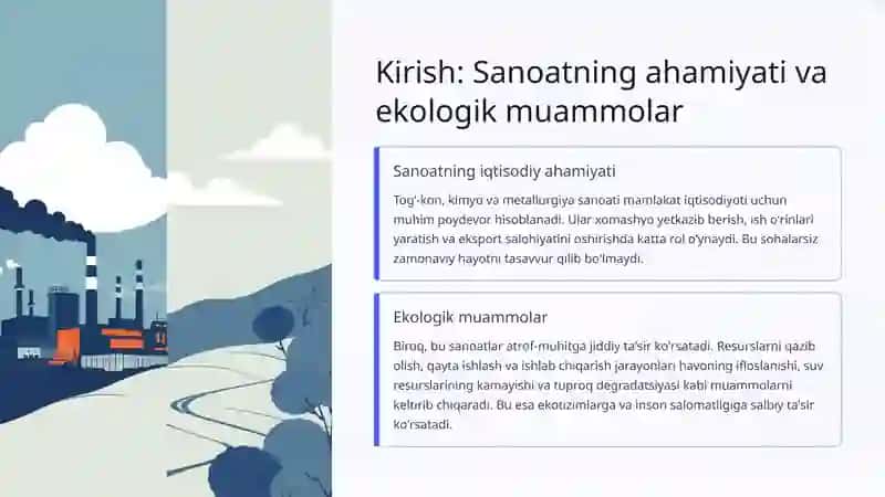 Tog’-kon, Kimyo, Metallurgiya Sanoati va Atrof-muhit Muhofazasi 2
