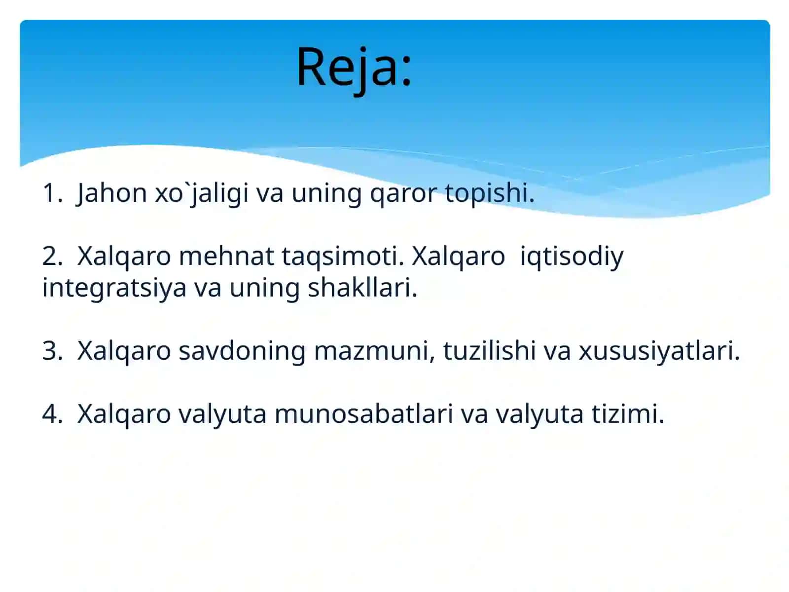 Jahon xo`jaligi va uning evolutsiyasi 2