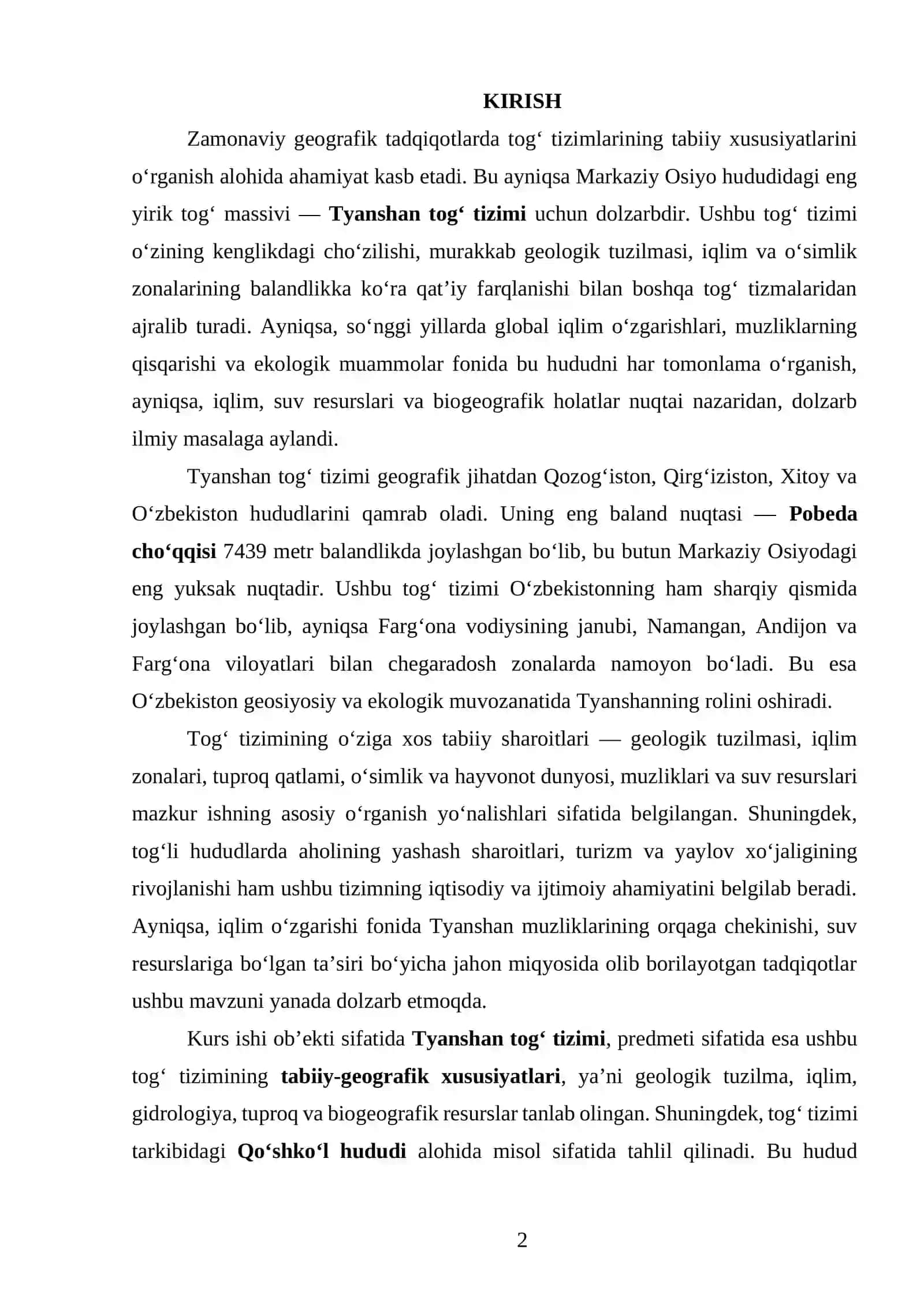 Tyanshan tog' tizimiga tabiiy -qeoqrafik tavsif 2