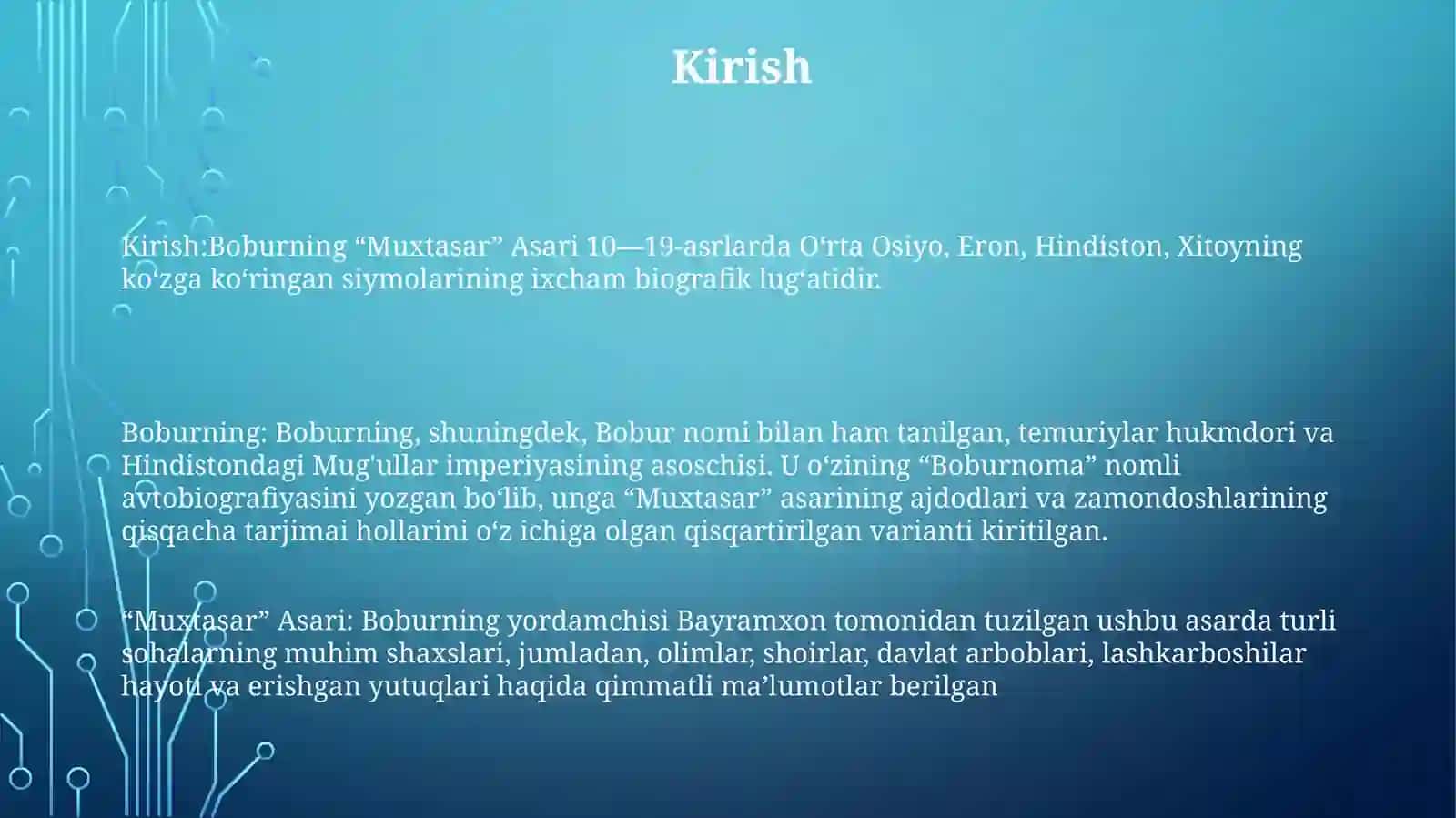 Boburning "Muxtasar" Asari 2